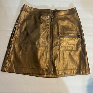 Gold Metallic Bronze Brown Urban Outfitters Y2K Grunge Festival Skirt Small Chic